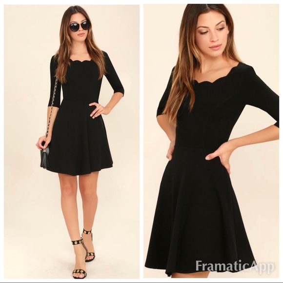 Lulus Dresses & Skirts - * New lulus tip the scallops black dress